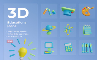 3D Educations Icon Design