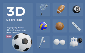 3D Sport Icon Design Template