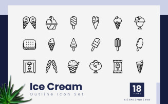Ice Cream Outline Black Icons