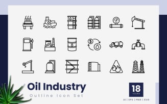 Oil Industry Outline Icons