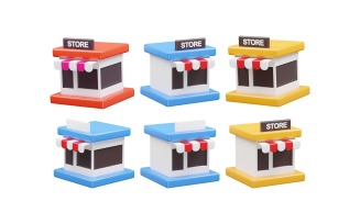 Store icon 3d rendering vector illustration