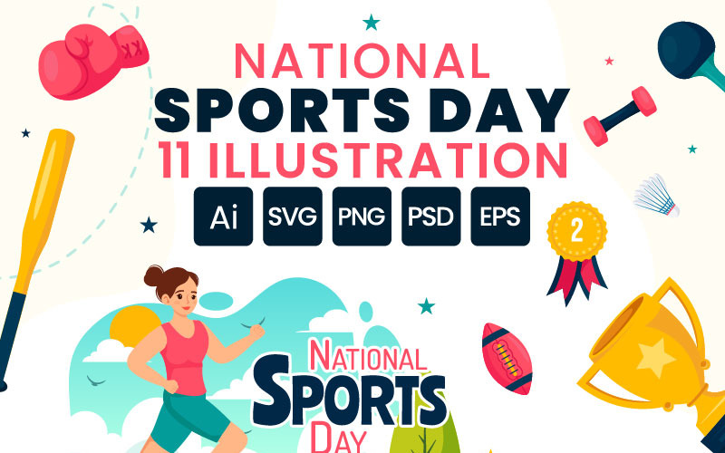11 National Sports Day Illustration