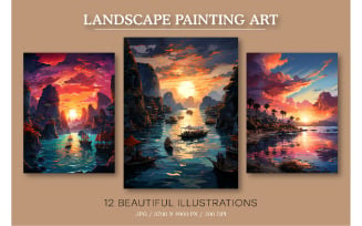 Landscape Painting Art 01. Wall Art.