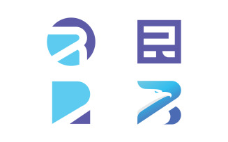 R initial Logo Design Template Vector Illustration V13