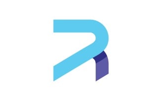 R initial Logo Design Template Vector Illustration V5