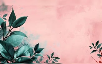 Leaves Plants On Pink Background With Copy Space 27