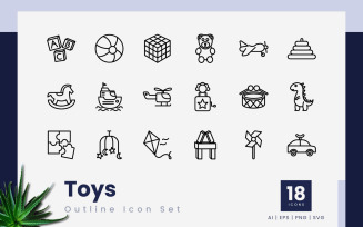 Toys Outline Black Icon Set