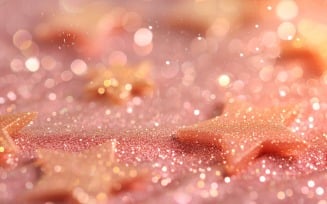 Birthday Background Pink Gliter Star 03