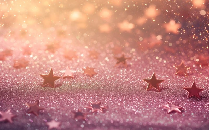 Birthday Background Pink Gliter Star 21