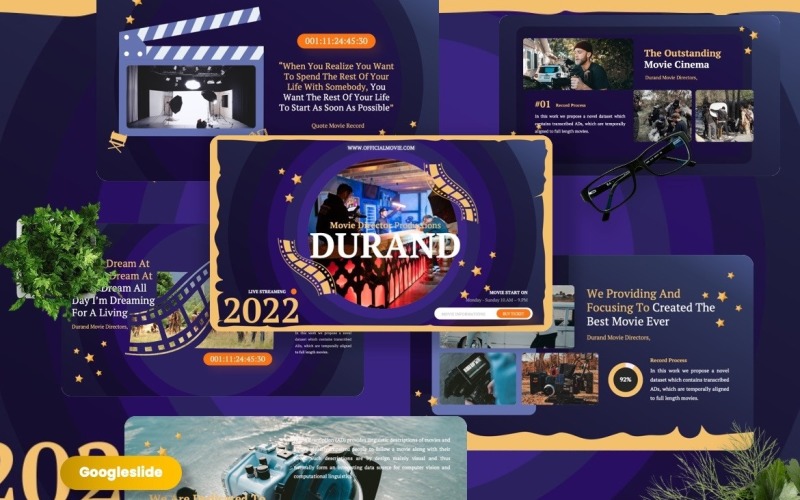 Durand - Movie Studio Googleslide Template Google Slide