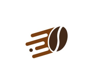 Fast coffee logo template design