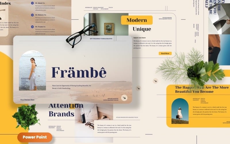 Frambe - Creative Brands Powerpoint Template PowerPoint Template