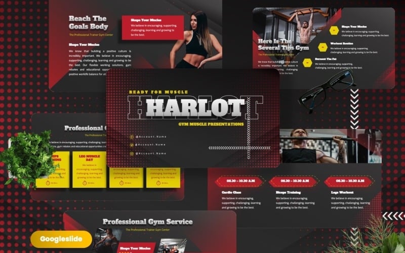 Harlot - Gym Muscle Googleslide Templates Google Slide