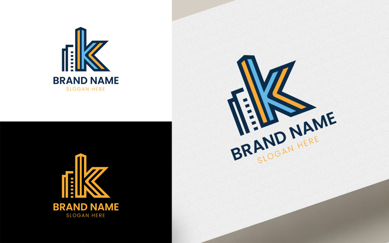 Letter K building logo-06-221 Logo Template
