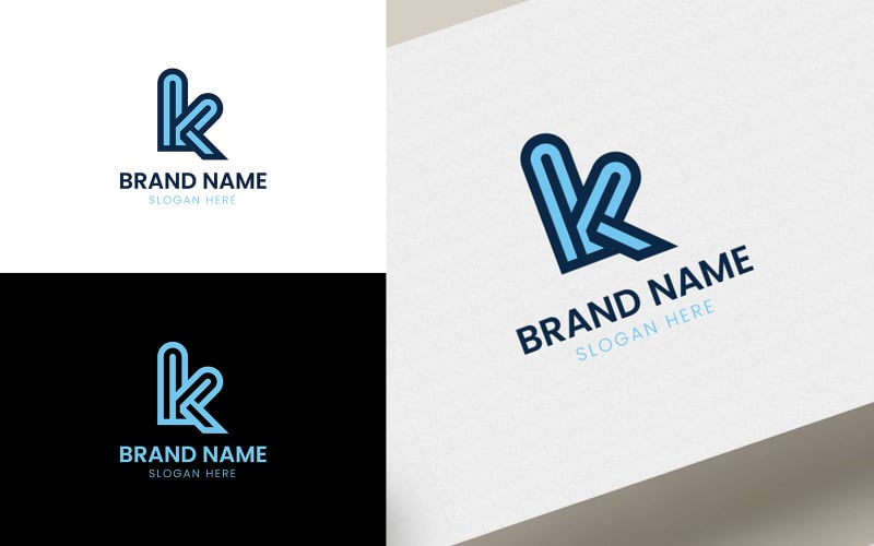 Letter K iconic company logo-06-222 Logo Template