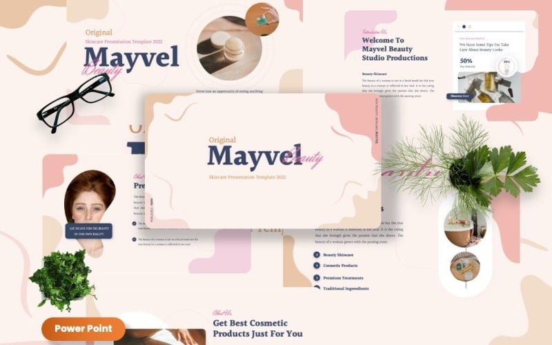 Mayvel - Skincare Powerpoint Templates PowerPoint Template