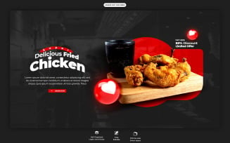 Delicious Food And Restaurant Social media Web Banner Template