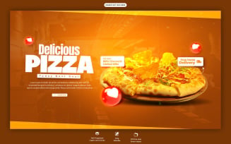 Delicious Pizza Social media Web Banner Template