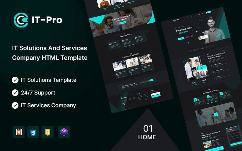 ITpro – IT Solution & Service Company HTML5 Template Website Template