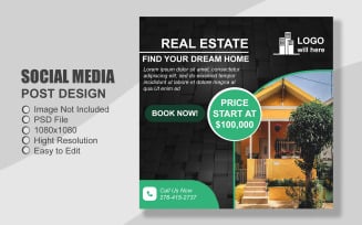 Real Estate Instagram Post Template in PSD - 017