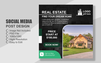 Real Estate Instagram Post Template in PSD - 018