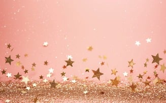 Birthday Background Golden Glitter Stars 27