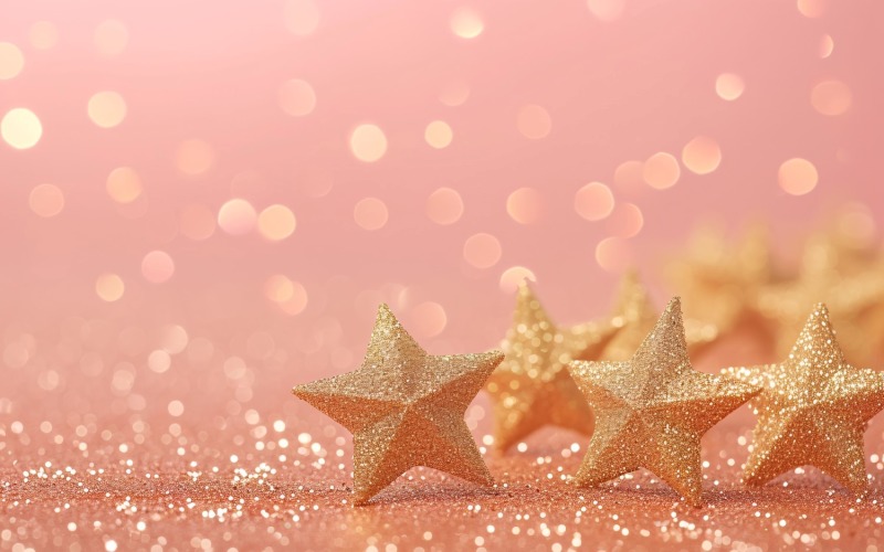 Birthday Background Golden Glitter Stars 33