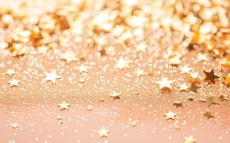 Birthday Background Golden Glitter Stars 36