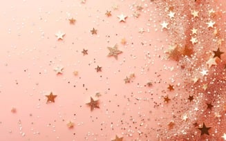 Birthday Background Peach and pink Glitter Stars 31