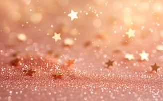 Birthday Background Peach and pink Glitter Stars 42