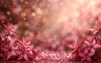 Birthday Background Peach and pink Glitter Stars 50