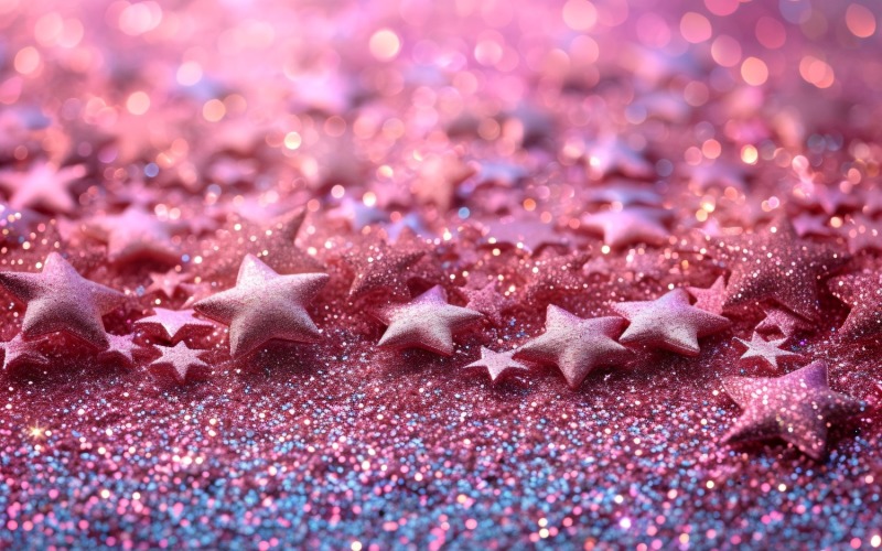 Birthday Background Peach and pink Glitter Stars 52
