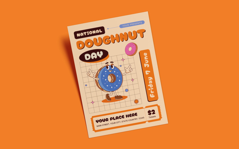 Doughnut Day Flyer Template Corporate Identity