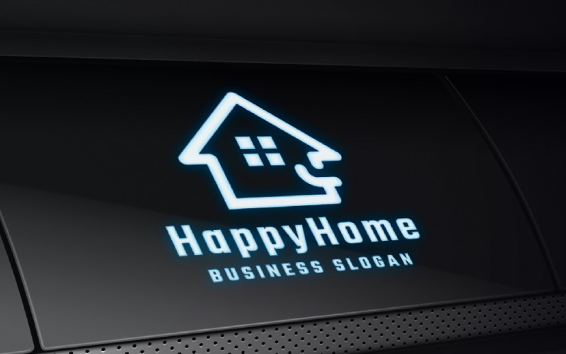 Happy Home Real Estate Logo Logo Template