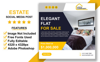 High-Quality Real Estate Social Media Post PSD Template for Agencies and Property Developers
