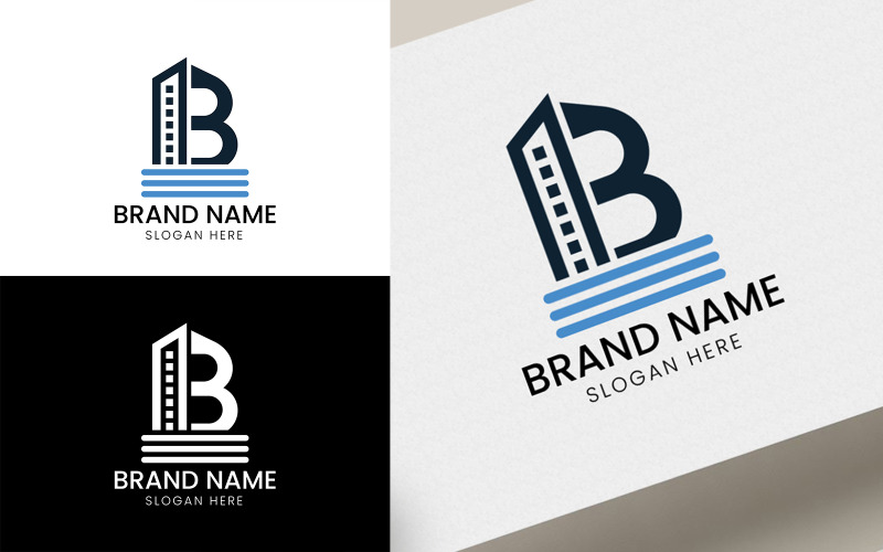Letter B building logo-06-124 Logo Template