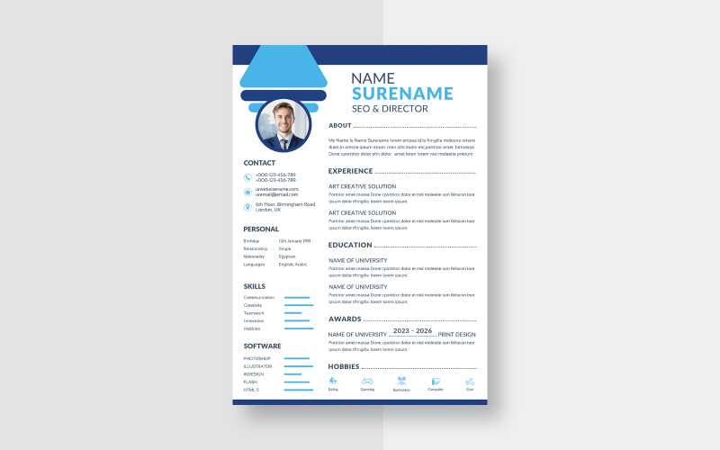 Professional Curriculum vitae Template Design Resume Template