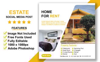 Real Estate Business Social Media Post Template PSD for Property Agencies and Investment Promotions