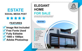 Stylish Real Estate Social Media Post Template for Luxury Property Promotions and Agent Marketing