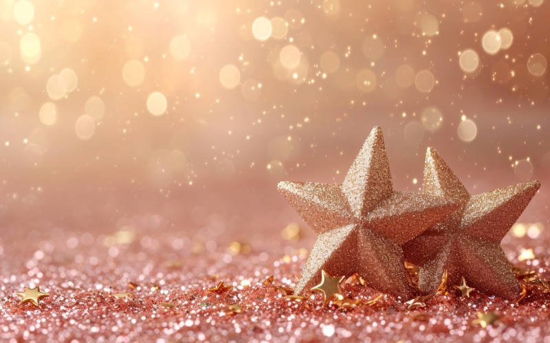 Birthday Background Golden Glitter Stars 60