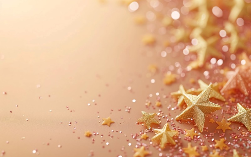 Birthday Background Golden Glitter Stars 98