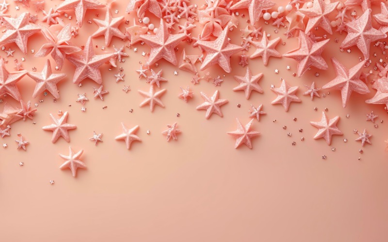 Birthday Background Peach and pink Glitter Stars 107