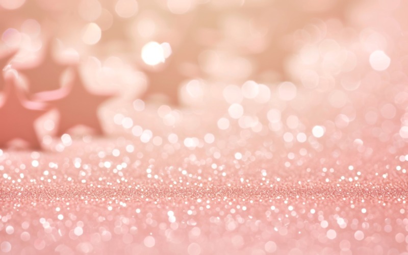Birthday Background Peach and pink Glitter Stars 114