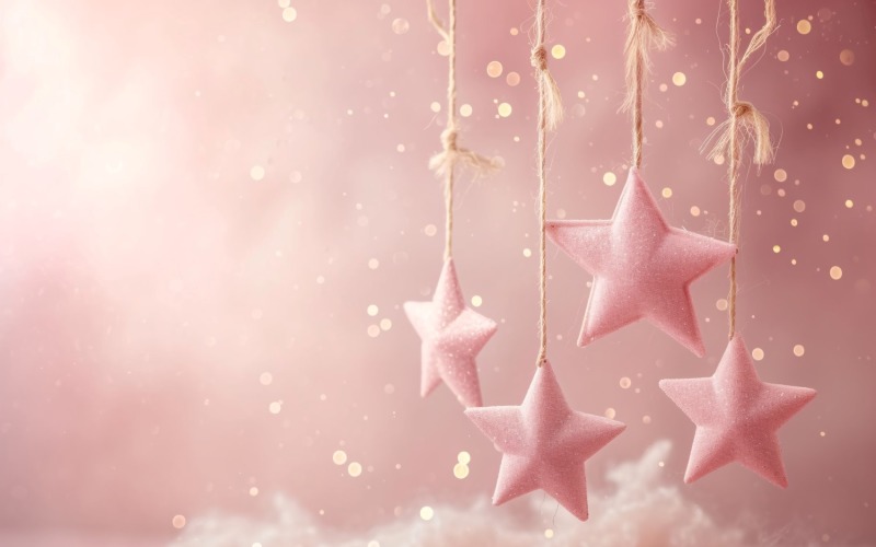 Birthday Background Peach and pink Glitter Stars 121