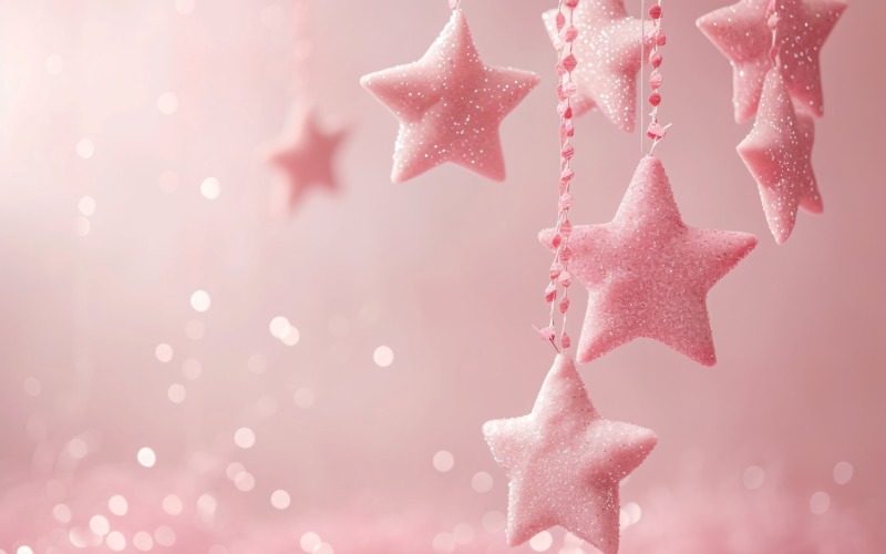 Birthday Background Peach and pink Glitter Stars 130