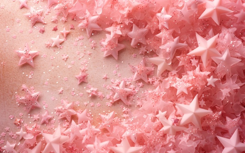 Birthday Background Peach and pink Glitter Stars 90