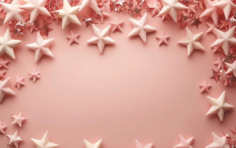 Birthday Background Peach and pink Glitter Stars 97