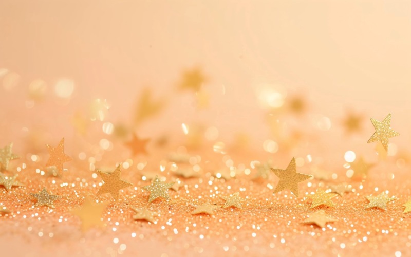Birthday Background Golden Glitter Stars 195