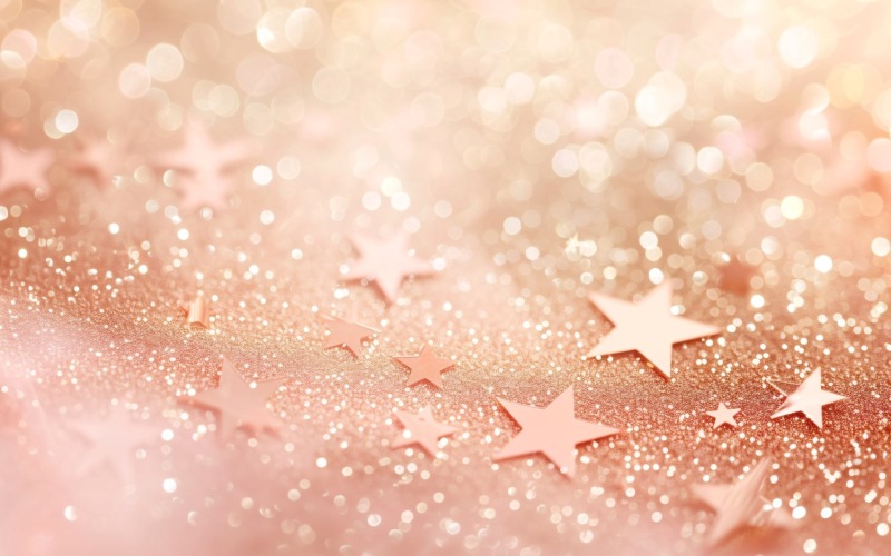 Birthday Background Golden Glitter Stars 197