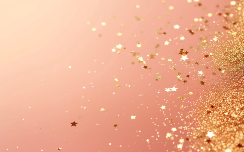 Birthday Background Golden Glitter Stars 198